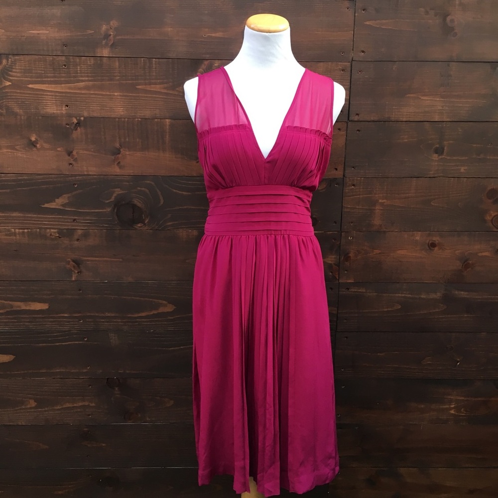Anthropologie Tracey Reese Magenta Silk Dress